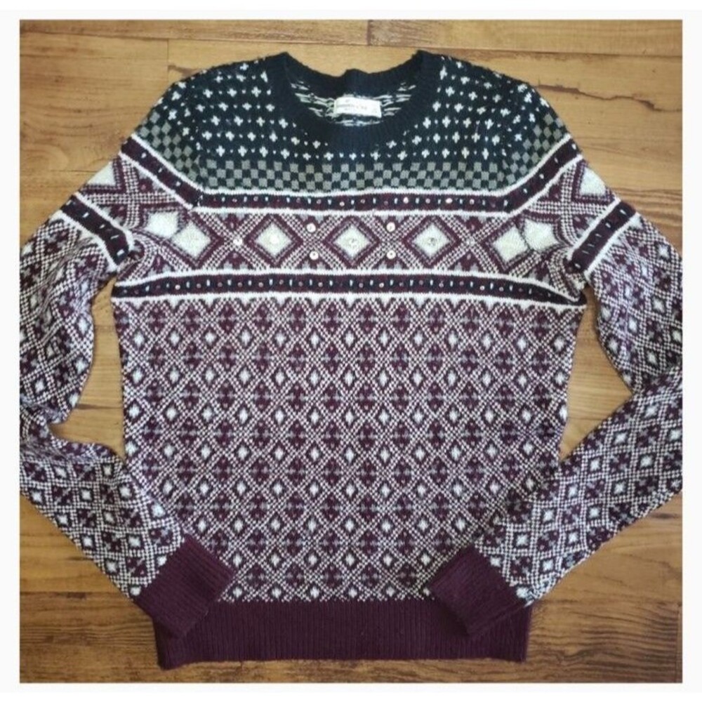 abercrombie & fitch fair isle sweater xs